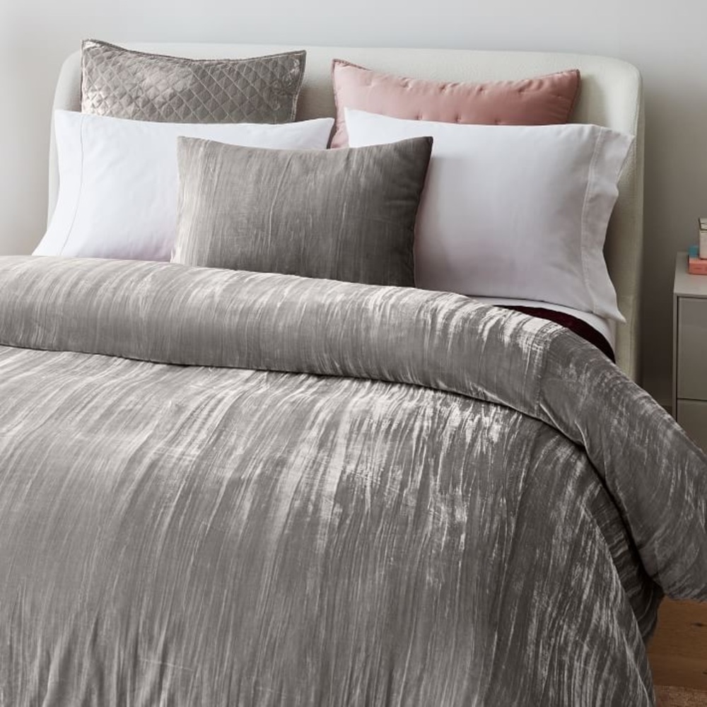 Crinkle Velvet Duvet Cover queen